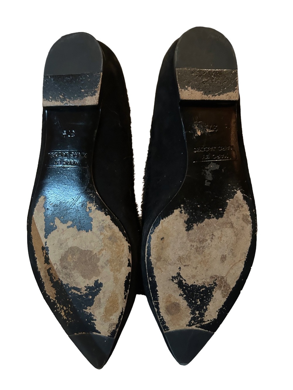 Marc by Marc Jacobs Black Suede Grosgrain Bow Pointed Toe Flats - Picture 6 of 6